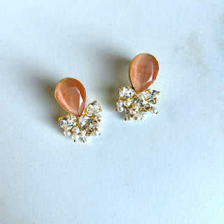 Crystal Orange Sparkle Studs