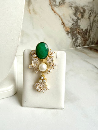 Emerald Royale Pearl Bridal Jewellery Set