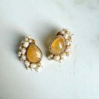 Ambar Orange Large Studs