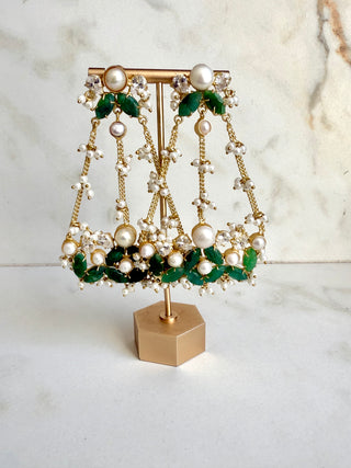Meher Jaal Emerald Earrings