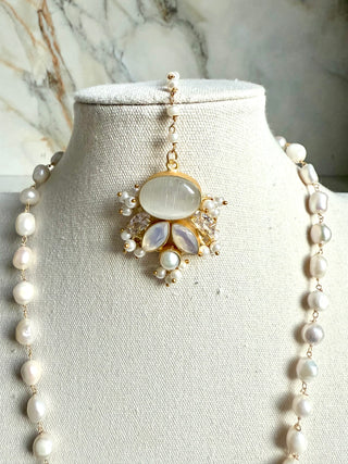 Chandrika – Moonlit Pearl Mala Set