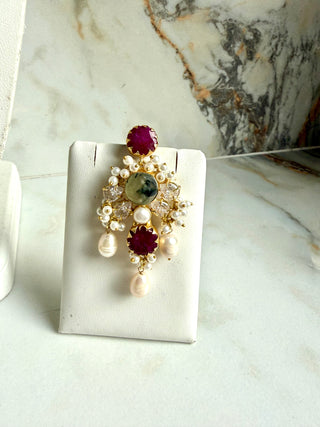 Noor-e-Bahar Ruby Bridal Jaal Set