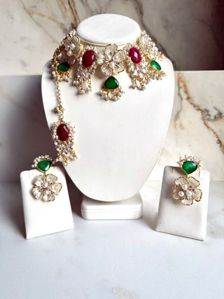 Statement Emerald Green Flower Set