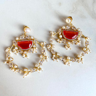 Tamara Orange Hoop Earrings