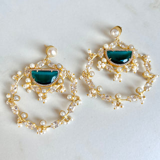Tamara Emerald Green Hoops