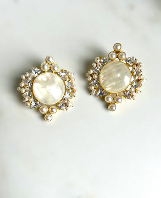 White Pearl Statment Studs