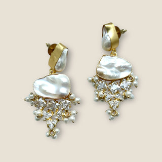 Pear & Crystal Earrings