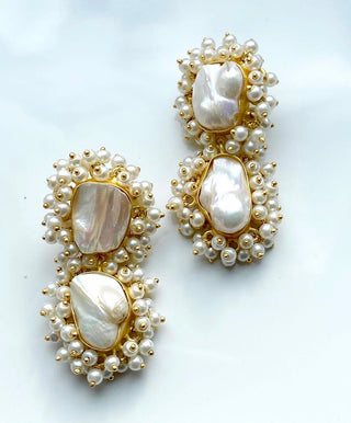 Double Pearl Earrings