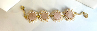 Druzy Pinki Stud And Bracelet Set