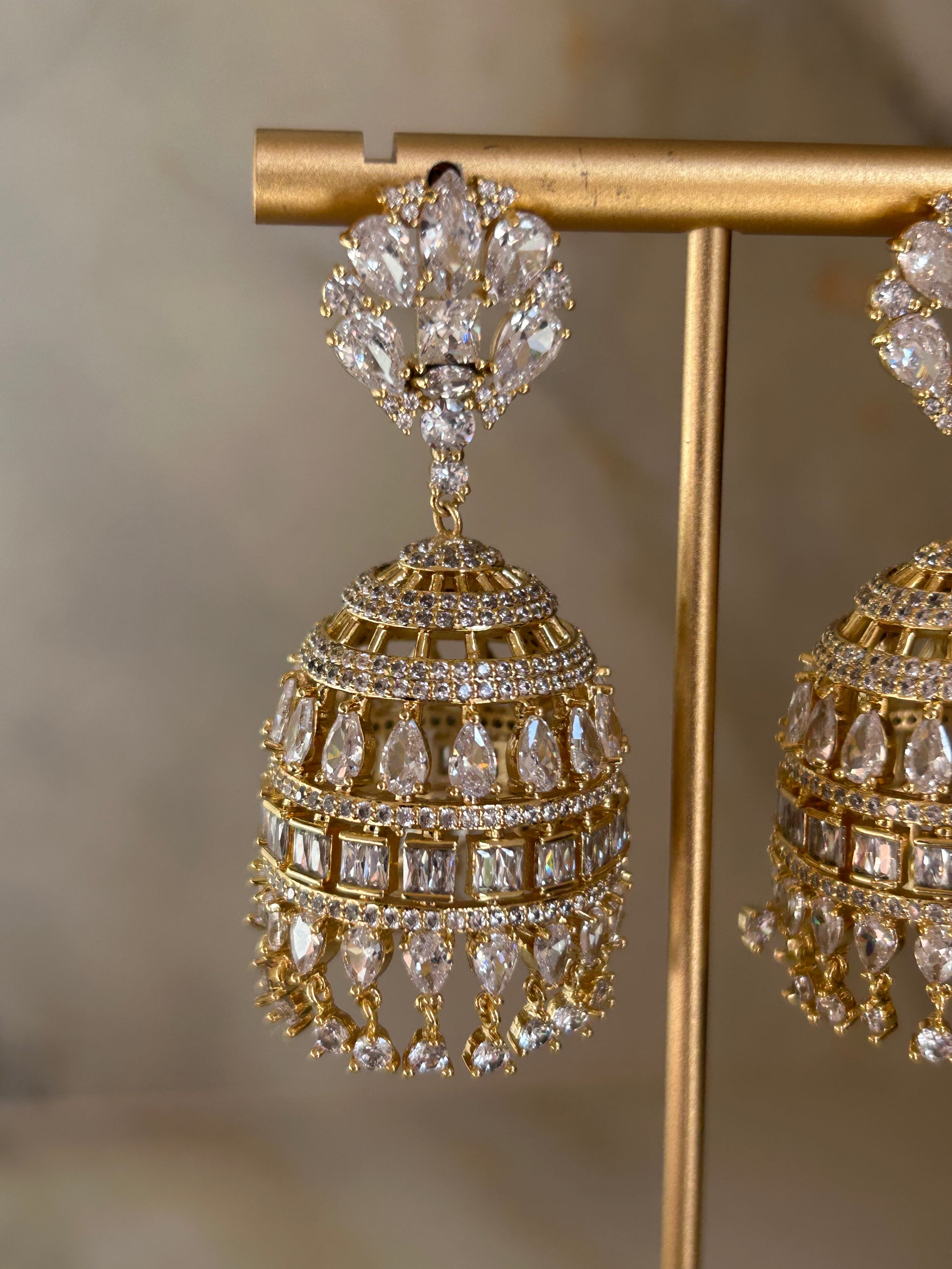Stone 2025 jhumkas gold