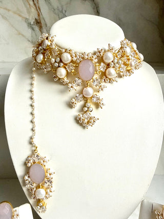 Quartz Royale Pearl Bridal Jewellery Set - Meeraa Jewels