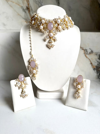 Quartz Royale Pearl Bridal Jewellery Set - Meeraa Jewels