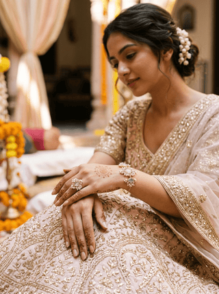 Royale Green Ring & Bracelet Set - Meeraa Jewels