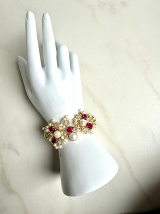 Ruby & Pearl Bracelet - Meeraa Jewels